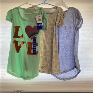 NWT 3 pack girls t-shirts. Size L 10/12